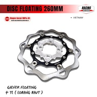 Disc Galver 260mm GALVER 260MM Motorcycle Disc Floating Rotor - Black Motorcycle