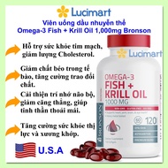 Bronson Omega-3 Fish + Krill Oil 1000mg Krill Oil Pills [American Product]