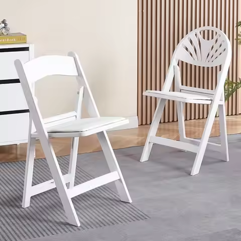 Foldable Chair Plastic Banquet Chair Backrest Chair Outdoor Chair Full Plastic Resin Chair Convenien