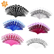 [utruiut0k] 50 Pieces Acrylic Tapers and  14G-00G  Ear Gauges Expander Assorted Size Kit