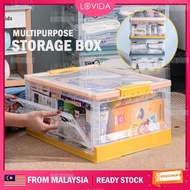 LOVIDA 35L Large Capacity Double Opening Storage Box Book Organizer Box Clothes Toys Storage Box Dor