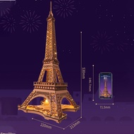 new Robotime 3D Wooden Puzzle Game Night of the Eiffel Tower 1:638 Models for Children Adult DIY Cra