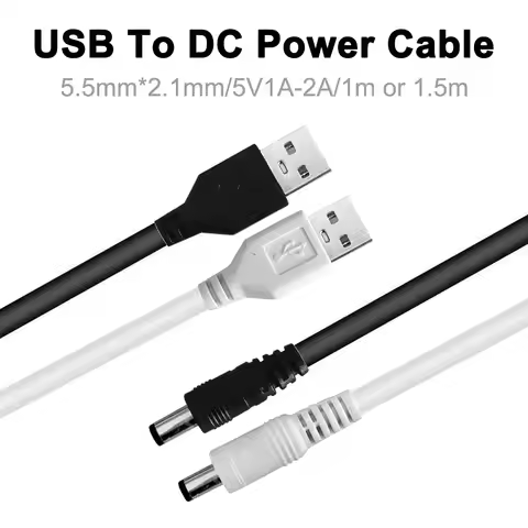 1m USB To DC 5.5*2.1mm Interface Mini Charging Connection 5V1A/2A Power Cable Applicable Speaker Fan
