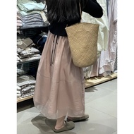 Pink Streamer Skirt a-Line Puffy Bud Skirt Female Plus Size Fat mm Moonlight Skirt Long Berkeley Ski