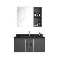 ‍🚢Space Aluminum Alloy round Mirror Bathroom Cabinet Combination Bathroom Home Washbasin Cabinet Bathroom Sink Whole Was