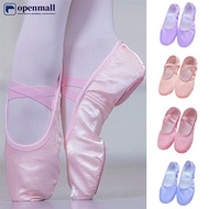 【OMALL】 Children Ballet Shoes Satin Canvas Soft Sole Dance Shoes Girls Woman Ballerina Yoga Gym Danc