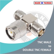 CONNECTOR/KONEKTOR T TNC MALE TO DOUBLE TNC FEMALE