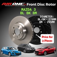 AIRONE MAZDA 3 BK BL BM Skyactiv (2003-2021) Front (Depan) OE Sport Brake Disc Rotor Racing (278/295