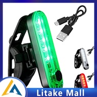 Litake ไฟไฟท้ายจักรยาน LED 4โหมด,ไฟท้ายจักรยานมี4โหมด Aksesoris Senter ไฟชาร์จusb ไฟท้ายสำหรับขี่จักรยานมีความปลอดภัย6ชิ้น/4ชิ้น