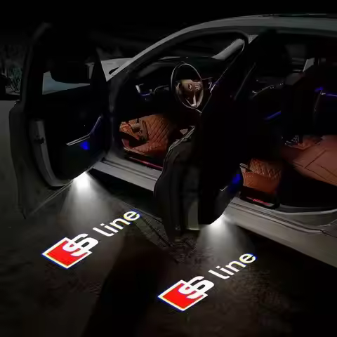 2pcs Car Door logo Welcome Light For Audi Sline A1 A3 A4 A5 A6 A7 Q3 Q5 Q7 TT B5 B6 B7 8P 8V 8P 8L S