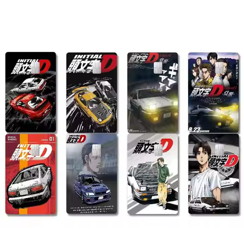 Initial D Anime Anime 4pcs 1Set Film Skin Sticker Tape For Bank Credit Debit Card
