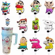 Ready Stock 10mm Stanley Straw Anti-dust Cap Crayon Shin-Chan Cute Straw Cover Food Grade Silicone C