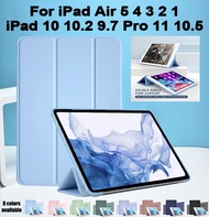 For iPad 10 10.9" 10.2 Pro 11 10.5 6 5 9.7 2017 2018 Air 5 4 3 2 1 iPad 10th 9th 8th 7th 6th 5th Gen Tablet Protective Case Fashion Triple Fold Flip Stand Casing High Quality PU Leather Cover