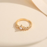 Lanme Jewelry Cincin Titanium Mewah Berlian Cincin Wanita Korea Awet