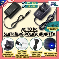 【﻿𝟯𝗣𝗜𝗡 𝗨𝗞】AC DC Power Plug 3V2A 5V1A 5V2A 5V3A 6V1A 6V2A 9V1A 9V2A 12V1A 12V2A 12V3A 12V5A 15V1A 15V