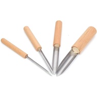 4Pcs Semi Round Hole Cutters Pottery Clay Ceramic Tools Wooden Handle Polymer Clay Punch Hole Cutter