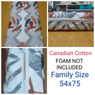 Foam Cover With Long Zipper | Family Size (54x75) | 2,3,4,5 and 6 Inches | Canadian Cotton