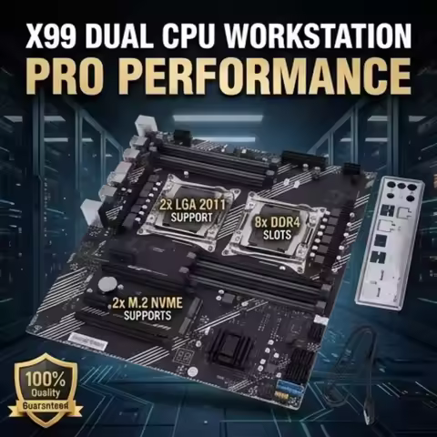 X99 MD8 Motherboard Dual CPU E-ATX Support Xeon LGA 2011-3 processor 8 DDR4 slot USB3.0 SATA3 2*PCIE