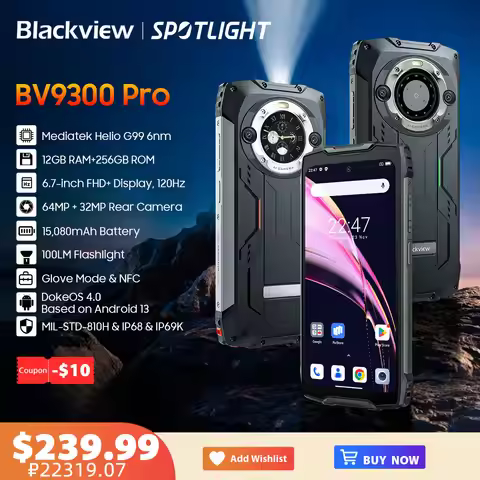 [World Premiere] Blackview BV9300 PRO Rugged Smartphone Helio G99 Android 13 Mobile Phone 8GB 12GB R
