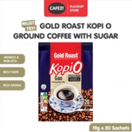 Gold Roast Kopi-O Gao Instant Ground Coffee Mix With Sugar, 19g x 20s Finest Blend of Arabica & Robu