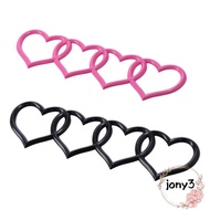 JONY Rear Trunk Emblem, 8.58*2.76in ABS  Love Heart Logo, Car Replacement Black,Pink Car Badge Decal