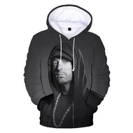 3D มีฮู้ด Eminem เสื้อเสื้อกันหนาวแขนยาวผู้ชายผู้หญิงแขนยาวมีฮู้ดพิมพ์ลาย3D แร็ปเปอร์แฟชั่นเด็กหญิงเ