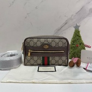 GUCCI Ophidia GG老花綠紅織帶腰包