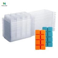 50 Packs Wax Melt Containers 8 Cavity Clear Empty Plastic Wax Melt Molds Cubes Clamshells for Tarts 