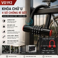 4-digit anti-theft password U-shaped lock - Anti-cut 4-digit bicycle/motorcycle U-lock - Super durab