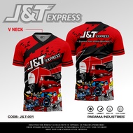 Jersey Original JNT Express Full Printing Baju Driver Kurir Paket J&T Keren
