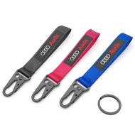 Nylon Embroidery Car Logo Key Keyring Keychain For Audi Sline A1 A2 A3 A4 A5 A6 A7 A8 Q1 Q2 Q3 Q4 Q5