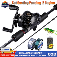 Set Joran Pancing dan Reel Pancing, 1.8 M 2 Bagian Casting Fishing Rod dan Baitcasting Reel Max Drag 10kg ,pancing casting full set , bc casting 1 set murah,alat pancing full set ,Ultralight Joran Pancing 1.8m 2.1m Combo, pancing 1 set lengkap kuat