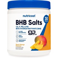 Nutricost BHB Salts Drink Mix (30 Servings, Peach Mango Flavored) (5G BHB Per Serving) - 0G Total Su