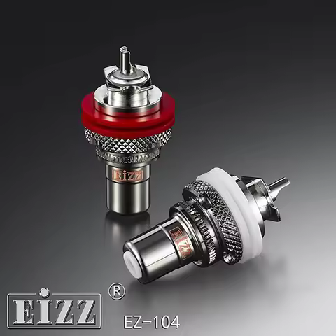 EIZZ Rhodium Plated Tellurium Copper RCA Jack Female Socket Connector For HiFi Audio Video TV CD AMP