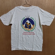 Vintage Running Strong T-Shirt American Indian Youth Anvil Tag 90s Bundle Baju Putih