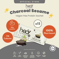 Heal Charcoal Sesame Vegan Pea Protein Shake Plant Based Powder (15 Sachets) - HALAL