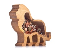 LION 男孩木存錢罐 個性化女嬰硬幣銀行 定制存錢罐