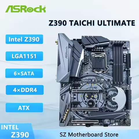 ASROCK Z390 Taichi Ultimate Motherboard LGA 1151 Intel Z390 4xDDR4 128GB 6 x SATA3 ATX support i7-97
