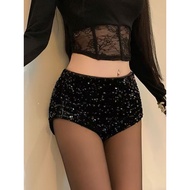 New Style Sequined DJ Costume Shorts for Women - Perfect for Nightclub & Stage Shows