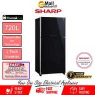 Sharp 720L Glass Door Inverter Pelican Refrigerator SJP882MFGK | Plasmacluster Ion Peti Sejuk Sharp