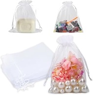 Pack of 20 white organza bags, 10 x 15 cm, gift organza bag, wedding organza bag with drawstring, as
