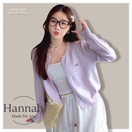 Cream Small Eyes Knitted Jacket [1238] Autumn Winter Korean Style INS Casual Versatile Girls Long Sl