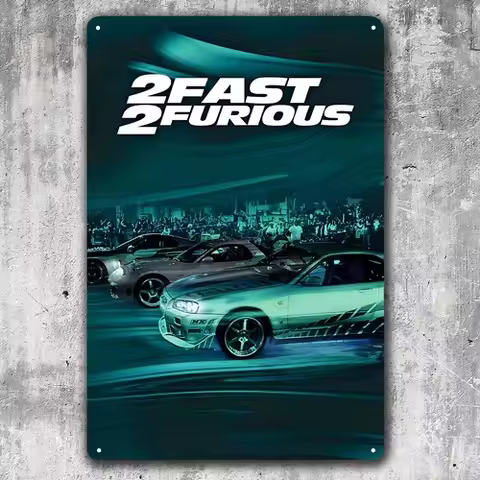 2 Fast 2 Furious Movie Metal Poster - Collectable Tin Sign 20x30cm -aluminum