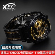 Suitable for G-SHOCK Casio GA-110/GA100/120 Black Gold Black Samurai Modified Ceramic Watch Strap Ac