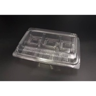 Transparent 6 cavity plastic food tray / mooncake/ tarts container (20pcs)