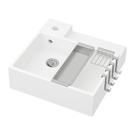 LILLANGEN, single sink, white, 41x41x13 cm