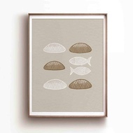 Jesus print 5 Loaves of Bread and 2 Fish  Bible Sketches Art, Jesus Feeds 5000 God provides Wall Art