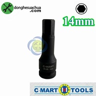 C-mart F0049-H14 14mm black hexagonal tube, type 1/2, 78mm long