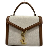Yves Saint Laurent YSL Paris Laula Handbag Purse ivory Brown mini leather Direct from Japan Secondha