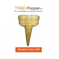 Happypopper Kon Aiskrim kon Ice Cream Twins Cone Double 250 pcs 1 ctn IC-C0004